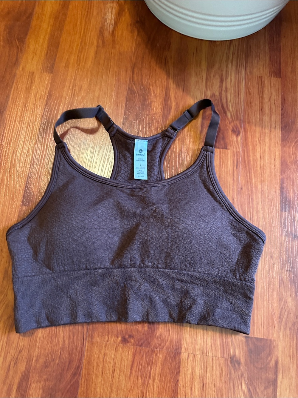 90 Degree By Reflex Brown Racerback Sports Bra